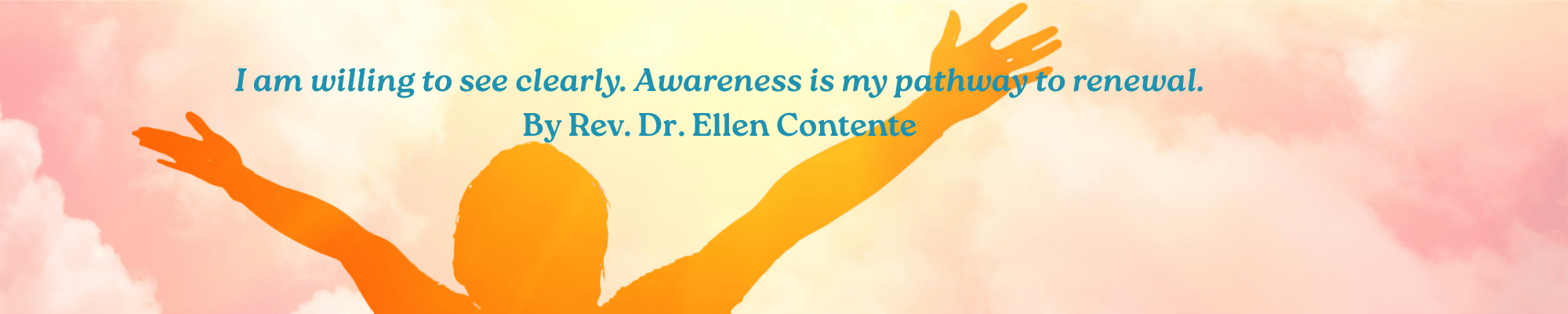 Person with arms outstretched welcoming the light 